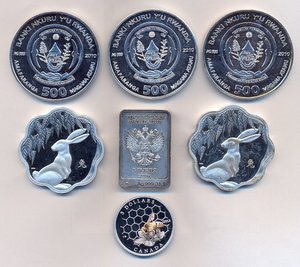 Лот серебряных монет разных стран