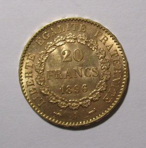 20 франков 1896 г. Франция