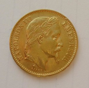 Франция 20 франков 1869 г.