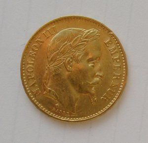 Франция 20 франков 1869 г.