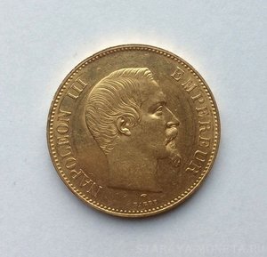 Франция 100 франков, 1857 г., Золото.