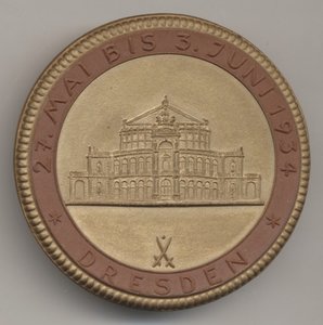 Медаль праздничная неделя театра, Дрезден 1934