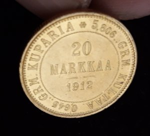 20 марок 1912 S , золото, Финляндия