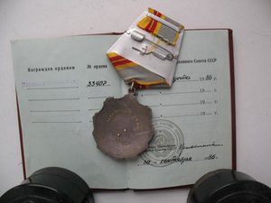 Ордена трудовой славы 2 и 3 степени  №33407 и 535962 с докам