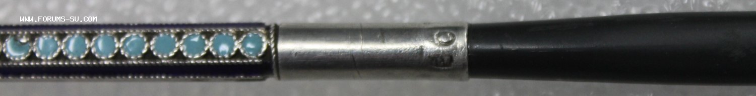 Курительная трубка в стиле арт-деко Серебро с эмалями.