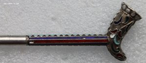 Курительная трубка в стиле арт-деко Серебро с эмалями.