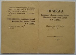 Приказы, Отвага и т.д. Ворошнин Н.С.