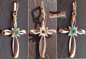 крестик Золото 585 пробы