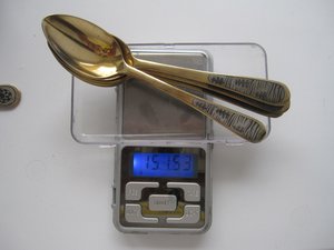 Ложки чайные и ложка для меда Северная чернь "Елочки"