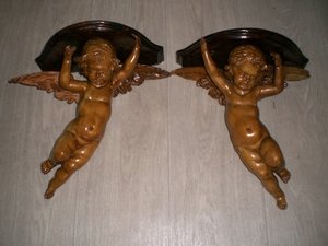 Консоль подвесная "Ангел" (Putti ) – пара. Дерево, резьба.