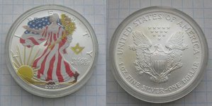 1 доллар США 2007 г. "Шагающая свобода" цветной