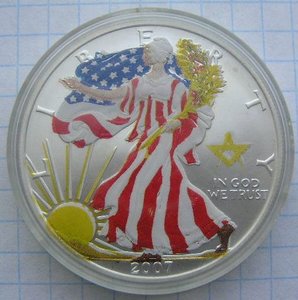 1 доллар США 2007 г. "Шагающая свобода" цветной