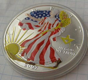 1 доллар США 2007 г. "Шагающая свобода" цветной