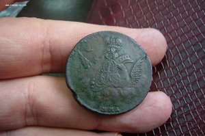 1 копейка 1755 ММД облака