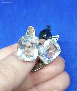 Запонки. Серебро 875. Хрусталь