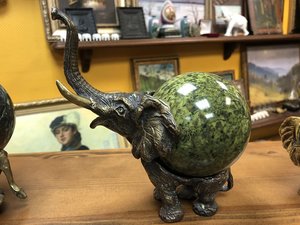 Комплект СЛОНОВ. Бронза. Натуральный камень.