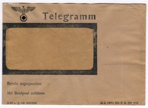 Конверт Телеграмма 3 Рейх. и Пропаганда карточки..