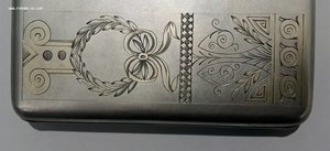 Портсигар 1ЮФ серебро 875 пр. Довоенный.