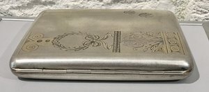 Портсигар 1ЮФ серебро 875 пр. Довоенный.