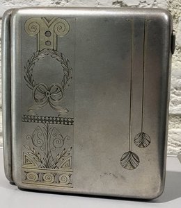 Портсигар 1ЮФ серебро 875 пр. Довоенный.