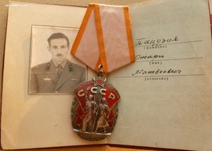 Знак Почёта за уборку урожая + колючка-1 на него же.