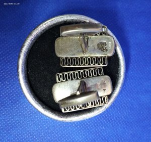 Запонки. Серебро 875 пр. Янтарь.