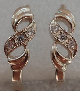 Серёжки с фионитами 585 пробы