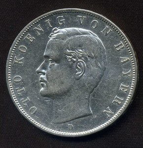 Германия. Бавария 3 марки 1909г.