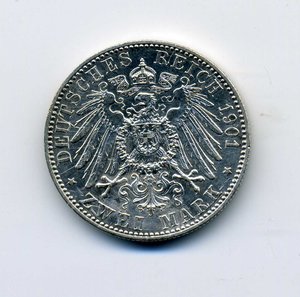 Германия,Пруссия 2 марки 1901г.