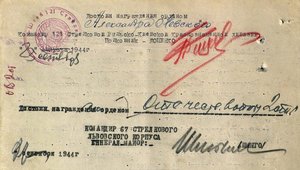 Документ Дукельская памятная медаль на кавалера Невского