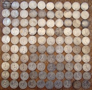 Полтинники 21-26гг 100шт.