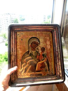 Икона "Шуйская-Смоленская Богородица". Сусальное золото. Ана