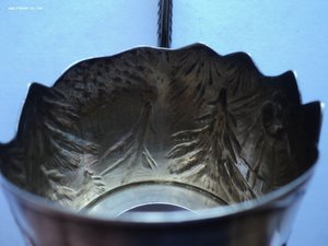 Довоенный подстаканник «охота на медведя» серебро 875.