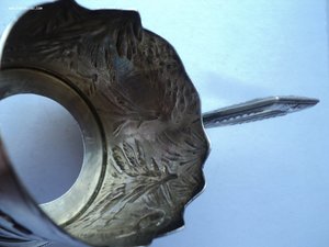 Довоенный подстаканник «охота на медведя» серебро 875.