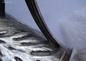 Довоенный подстаканник «охота на медведя» серебро 875.