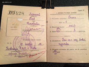 Военный билет партизана интересный послужной