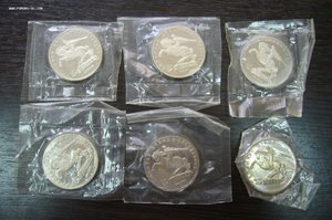 Юбилейные рубли СССР пруф запайка 25 штук