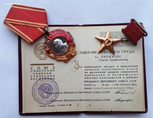 Комплект ГСТ Беликова С.Т. орд.Ленина,медаль Героя,документы