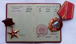 Комплект ГСТ Беликова С.Т. орд.Ленина,медаль Героя,документы