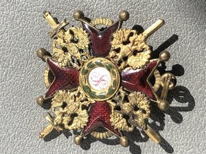 Станислав 3 ДО мечи родное золочение, эмаль своя, красивый