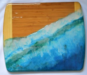 Разделочная доска в технике Resin Art