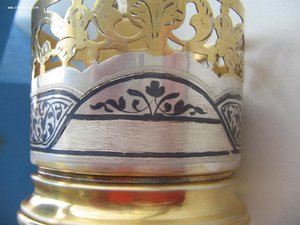 Подстаканник кубачи. Стакан. Коробка.