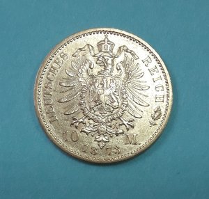 10 марок 1873 г. Золото.