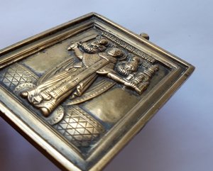 Меднолитая икона СВЯТИТЕЛЬ НИКОЛА МОЖАЙСКИЙ