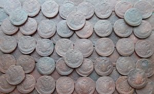 84 царских пятаков Екатерины 1763-1786 гг.