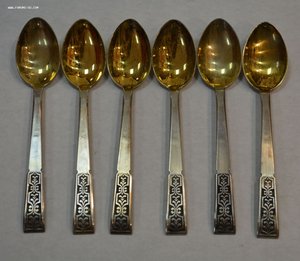 Набор чайных ложек. Серебро 916. Таллин.