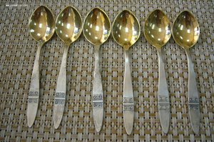 Набор 6 ложек - серебро 916