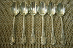 Набор 6 ложек - серебро 875 Киев
