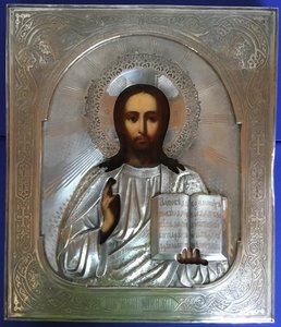 Спаситель, в серебре.