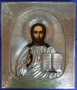 Спаситель, в серебре.